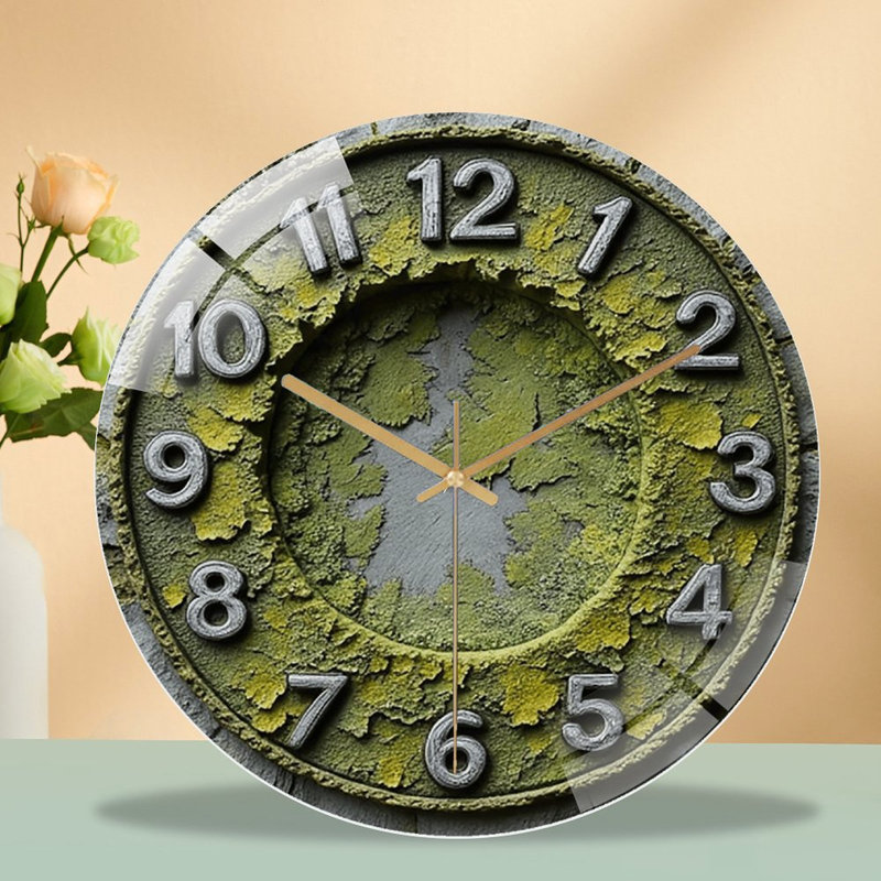 Horloge murale rétro en métal vieilli 12 po