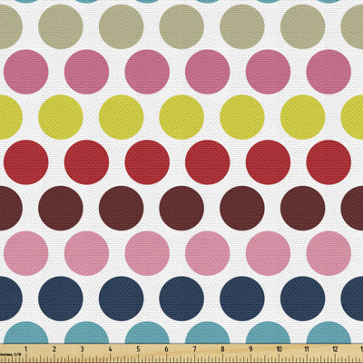 Charene Colourful Rounds on a Plain Background Multi-Purpose Fabric