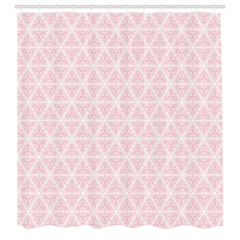 Ensemble de rideau de douche + crochets, Rose pâle, H 84 po x l 69 po
