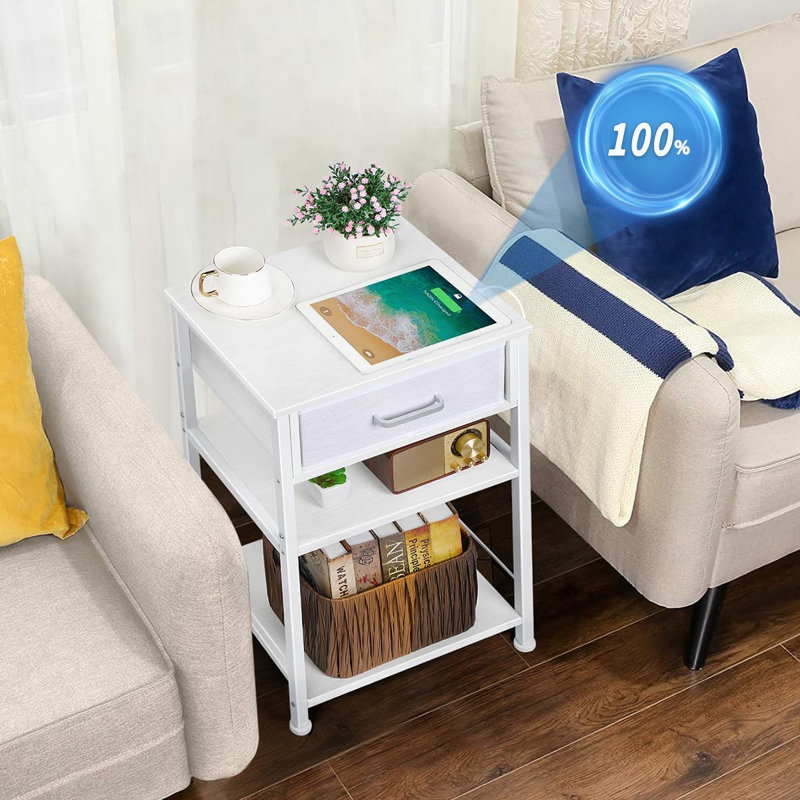 Table de bout Aaditya 26, Blanc