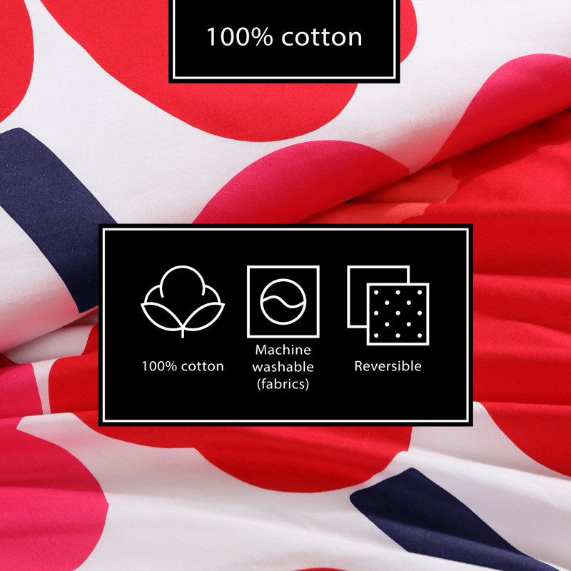 Full Organic Cotton Blue Floral Reversible Comforter Set