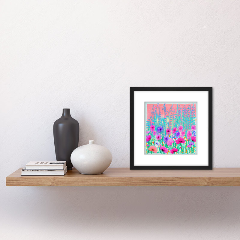 Floral Meadow Flowers 1 Piece Single Picture Frame Wall Art