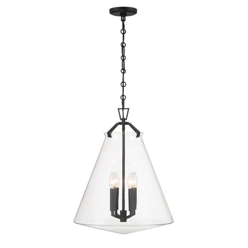 Alanya 4 Light Polished Pendant, Black
