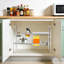 Tablette de rangement réglable pour armoire de cuisine en acier inoxydable avec 4 paniers