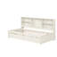 Structure de lit simple blanc crème avec rangement latéral, tiroirs et douille-1034151257