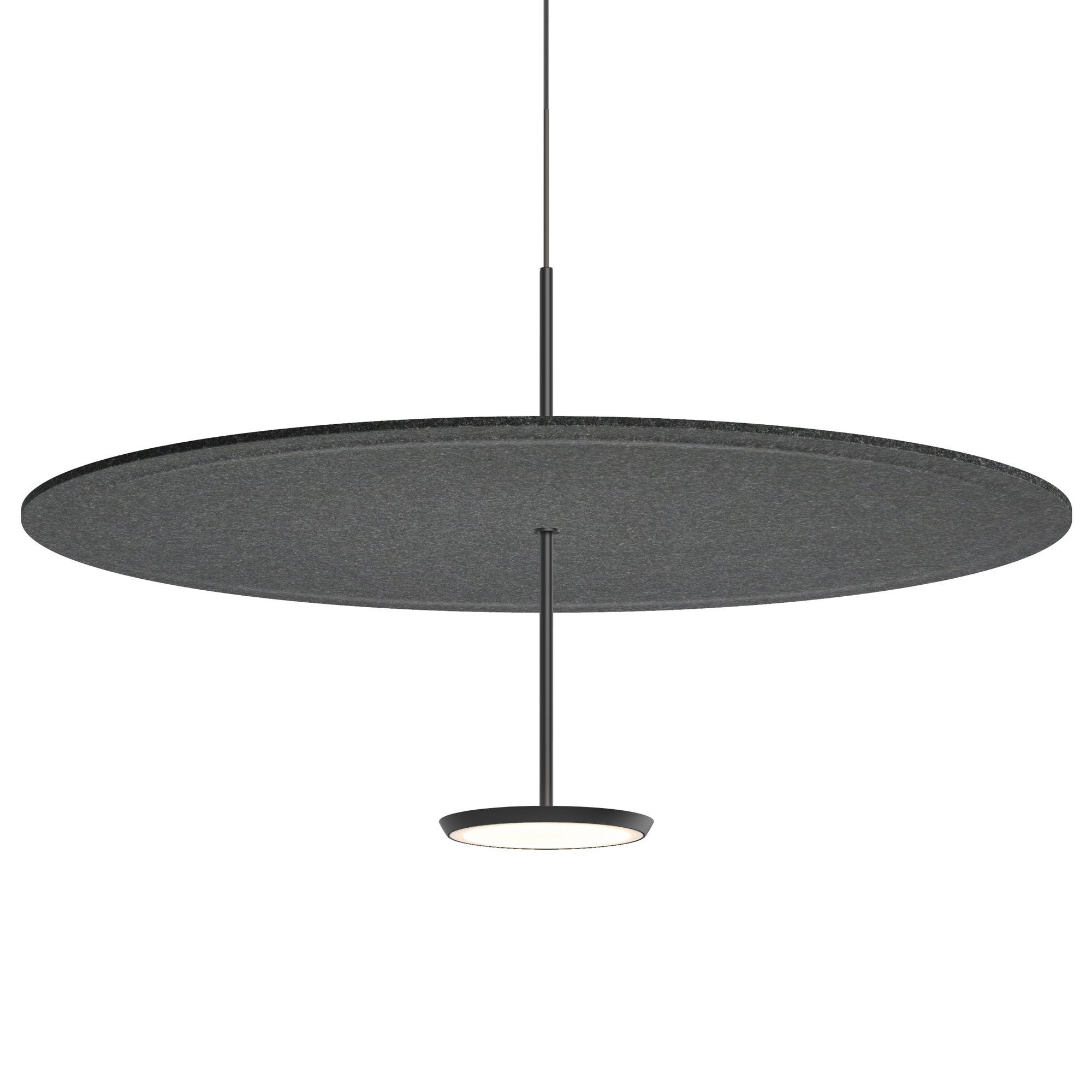 Sky Sound Pendant, Black, 17.5" H x 32" W x 32" D, Stone Gray