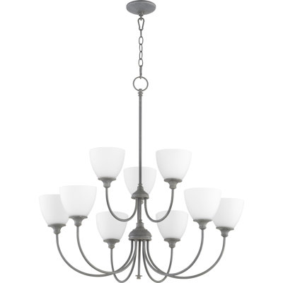 Lustre à niveaux ombrés 9 lumières Dian