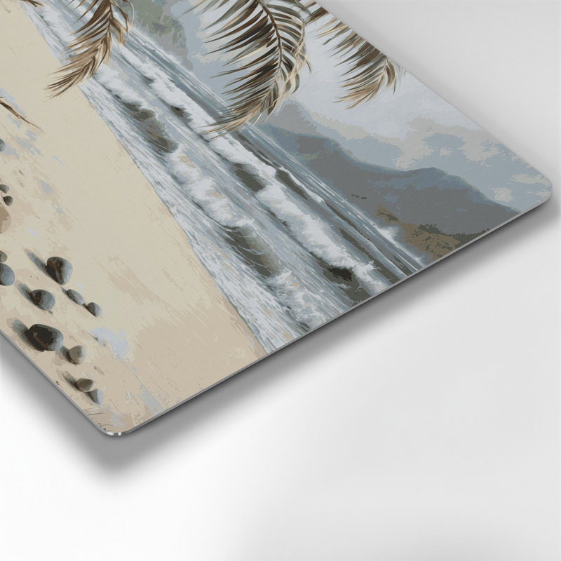 «Hawaiian Beach Neutrals», art mural en métal gris, H 11 po x l 14 po