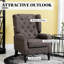Fauteuil lounge capitonné, fauteuil d'appoint à oreilles, brun foncé