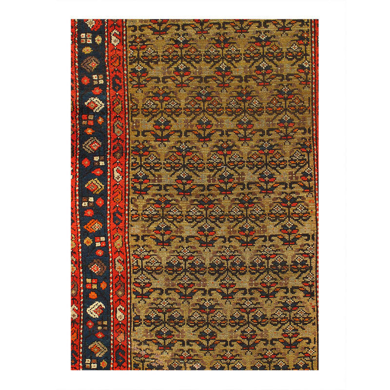 Gold Persian Antique Runner 3'x 12'4"