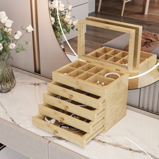 Bamboo Jewellery Box + Drawers