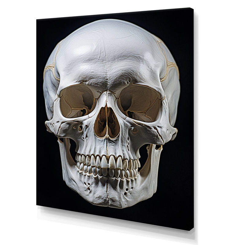 Tête de mort éternelle II - art mural abstrait sur toile, H 40 po x l 30 po x P 1,5 po, Toile tendue