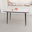 Table de salle à manger extensible de 47 po à 63 po, lueur de marbre blanc, industrielle moderne pour la cuisine et la salle à manger, avec pieds en métal noir conique