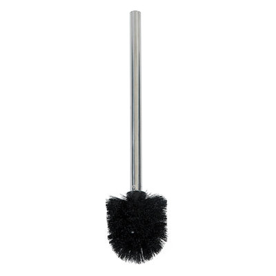 Household Plastic Stainless Steel Toilet Brush, 360° Circular High Density Head, Black