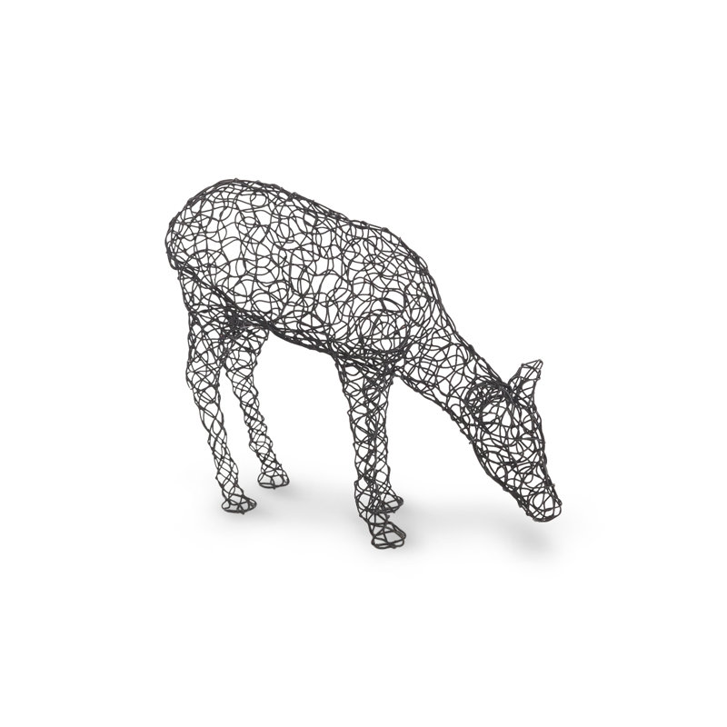 Crazy Metal Deer Doe Figurine