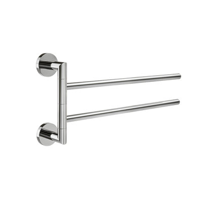 Summit Wall-Mounted Swivelling Towel Bar - Chrome, Premium Brass Construction, Installation Hardware Included