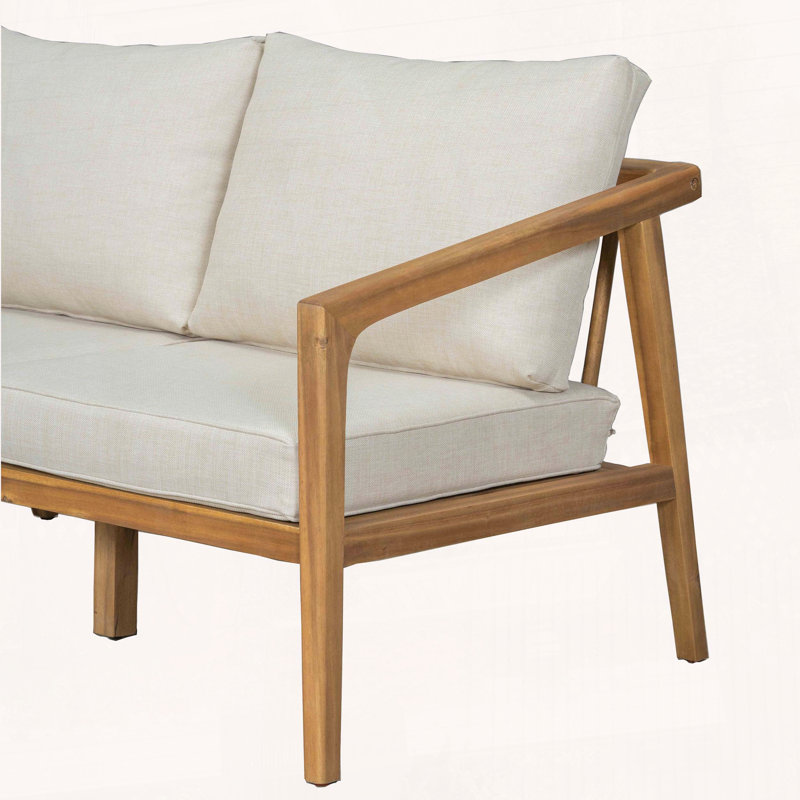Causeuse d'extérieur moderne en bois d'acacia