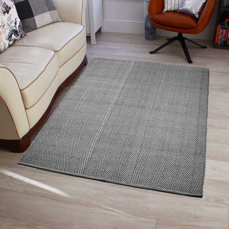 Malesa Machine Woven Grey Rug, 90cm x 150cm