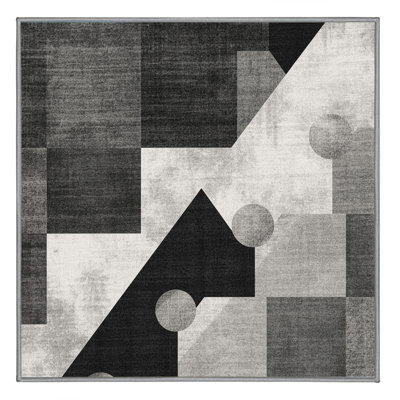 Tapis gris moderne et contemporain lavable à la machine Bensonhurst
