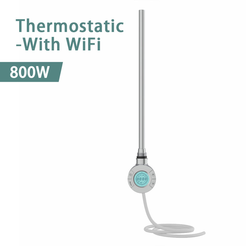 Smart Wifi Thermostatic Electric Heating Element For Heated Towel Rail Radiator 800W, Chrome