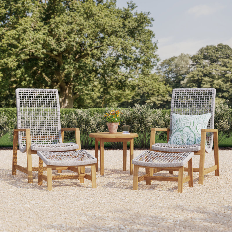 Demetri Teak 2 - Person Patio Conversation Set