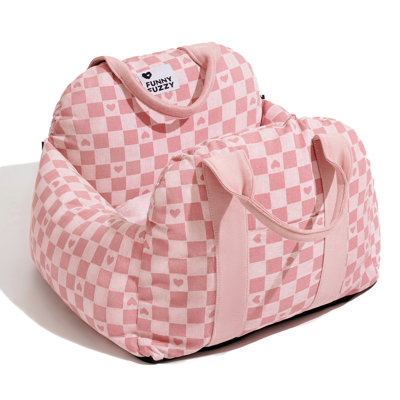  First Class Dog Car Seat Bed, Pink Heart