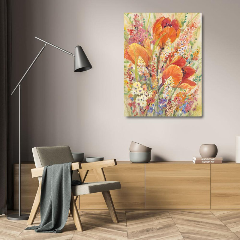«Red Bloom II», art sur toile tendu par Red Barrel Studio®, H 24 po x l 19 po