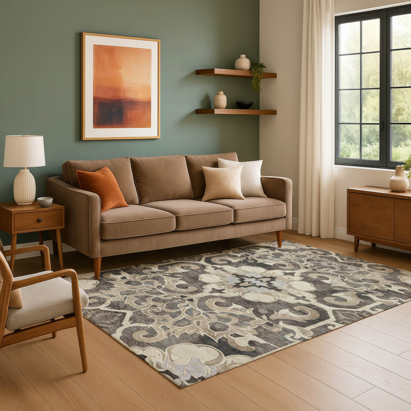 Premium Machine Washable Ralston AMF1947 Global Rug, Rectangle 8' x 10'