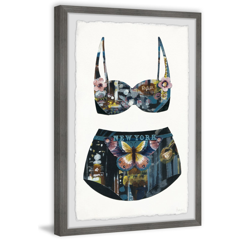 Butterfly Bikini - Reproduction d'art graphique sur papier encadré, H 24 po x l 16 po x P 1,5 po