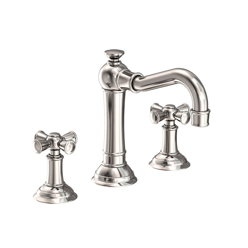 Jacobean Widespread Bathroom Faucet with Drain Assembly, Polished Nickel