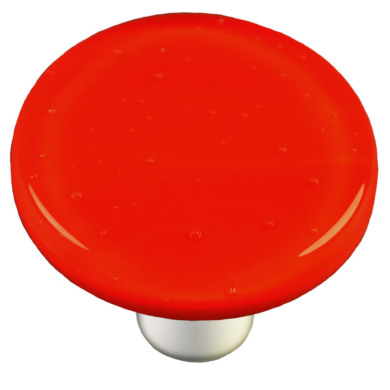 Tomato Red Round Aluminum Cabinet Knob with Mounting Hardware