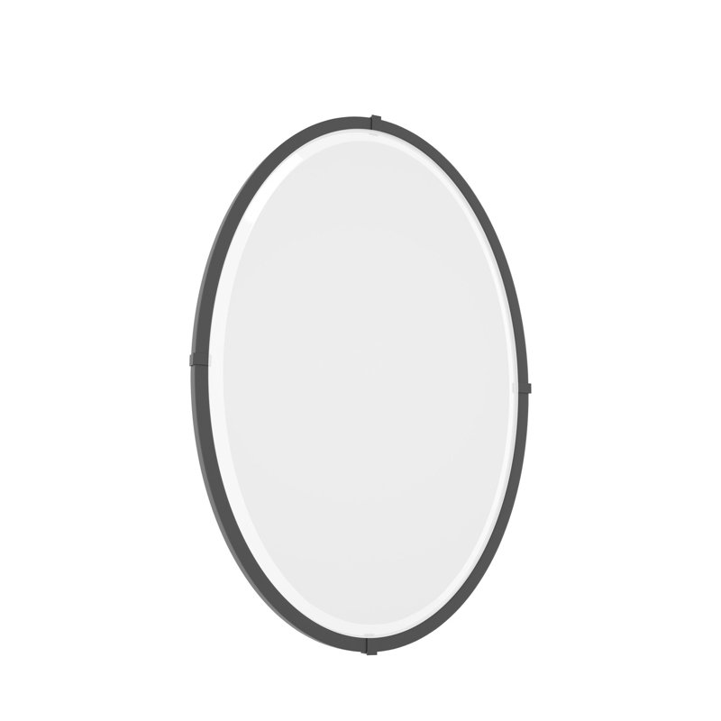 Cow Bell Industrial Beveled Bathroom/Vanity Mirror, Black