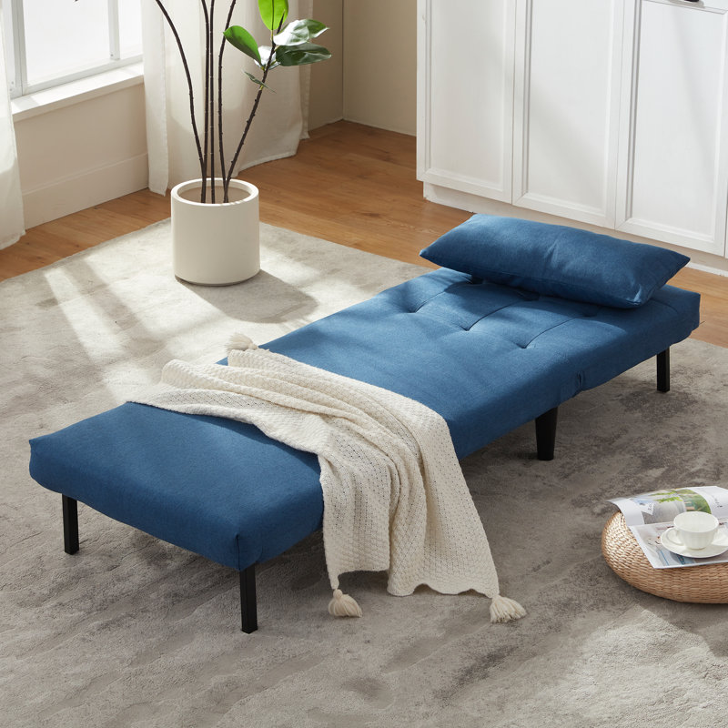 Fauteuil d'appoint convertible 27,5 po de large convertible 6 positions 3 en 1, Simple, Bleu
