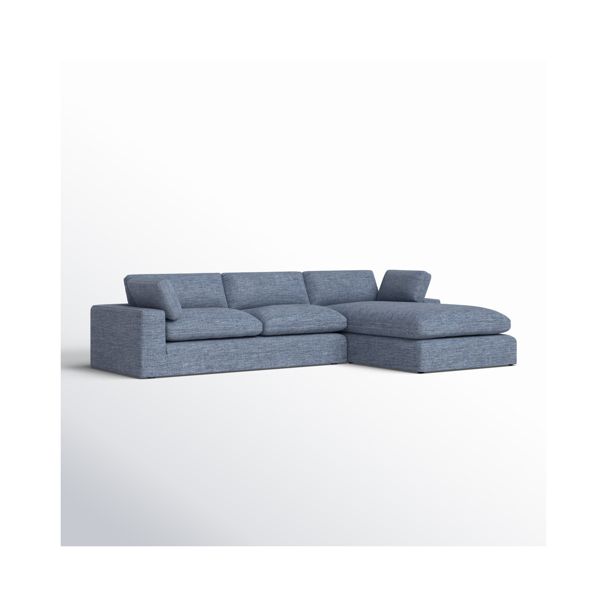 Asher 2 - Piece Upholstered Chaise Sectional, Right Hand Facing, Brent Dark Gray Performance Chenille