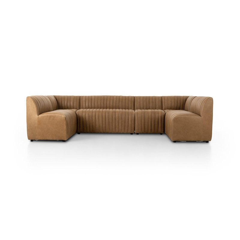 Augustine Dining Banquette U Shape -Palermo Drift, 31.5" H x 119.5" W x 66.5" D