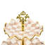 Mocha Check Ceramic Three Tier Sweet Stand