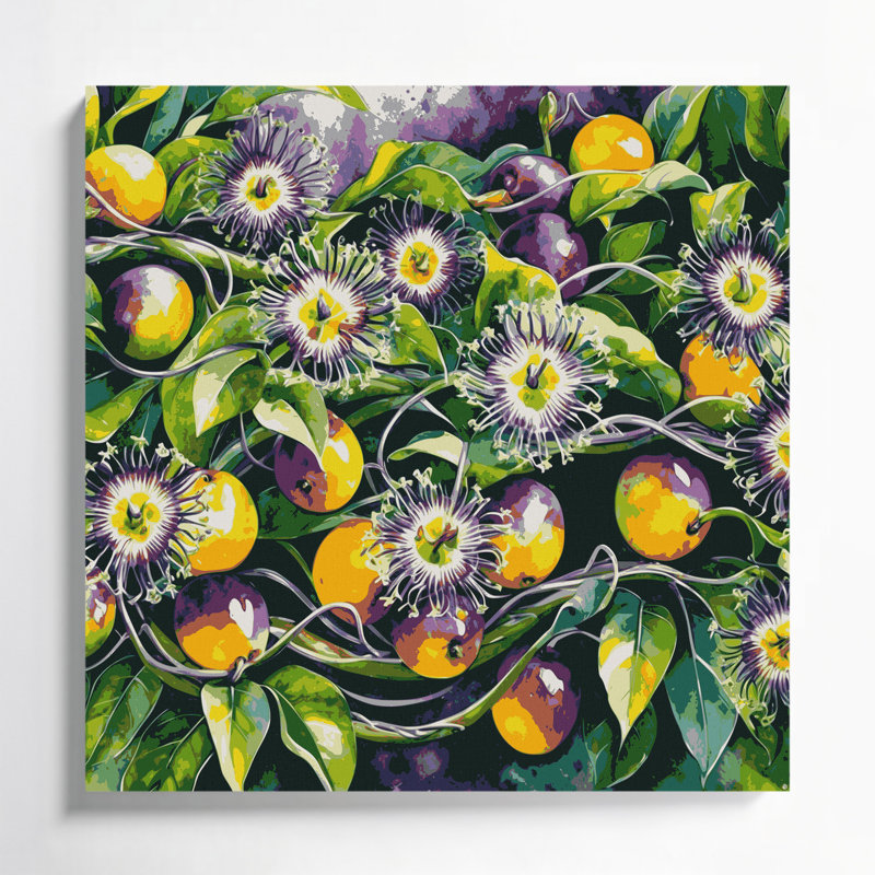 «Hawaiian Passion Fruit», art mural sur toile, H 16 po x l 16 po