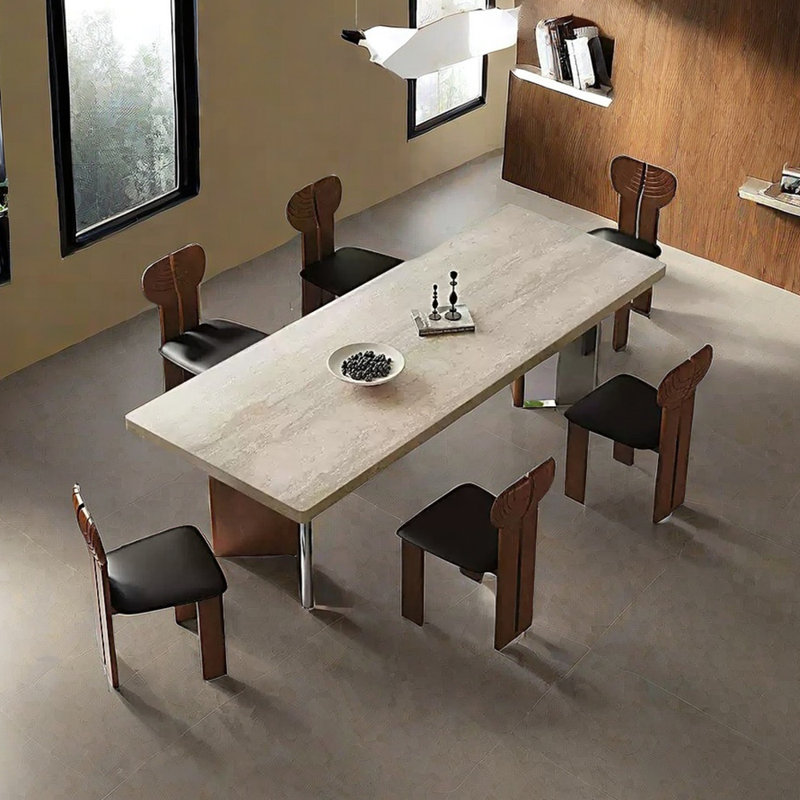 French style retro rectangular dining table sets, 29.53"H x 78.74"L x 35.43"W
