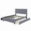 Lit plateforme en velours avec 2 tiroirs et lit gigogne simple TG