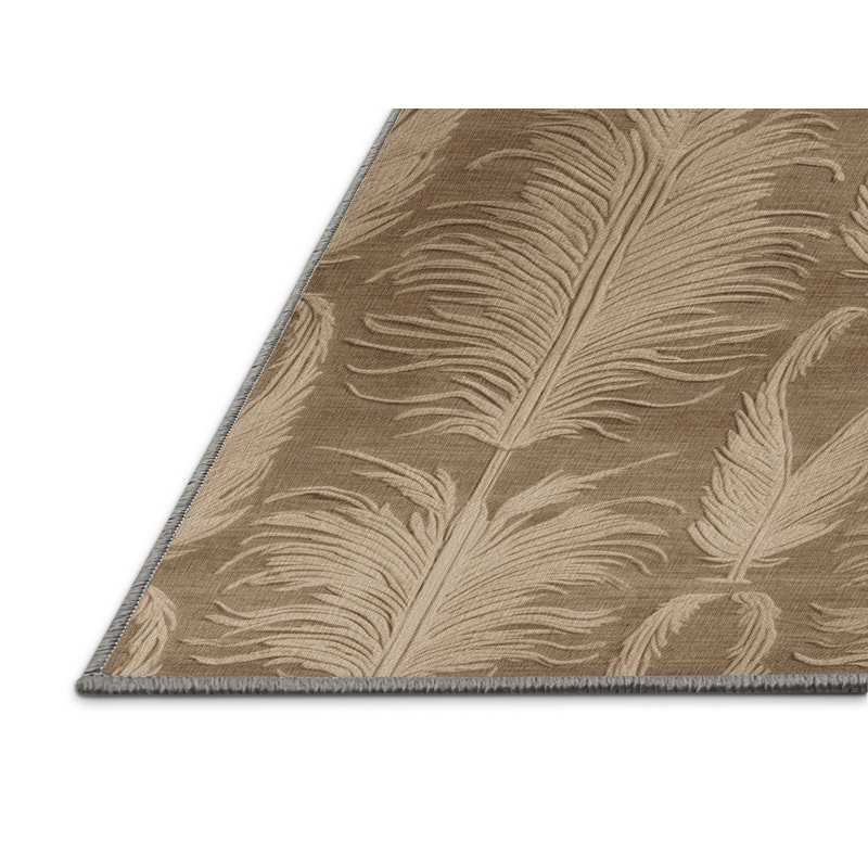 Tapis gris français lavable à la machine, Rectangle 7 pi x 10 pi