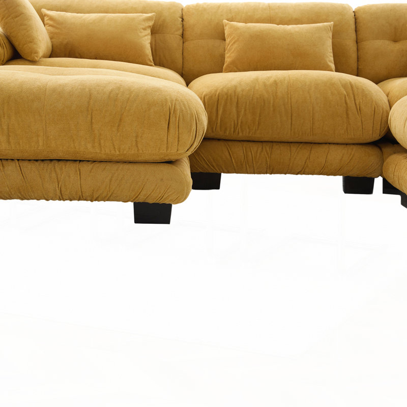 Canapé modulaire surdimensionné en U avec 2 repose-pieds et coussins d'apparence nuage pour un confort ultime