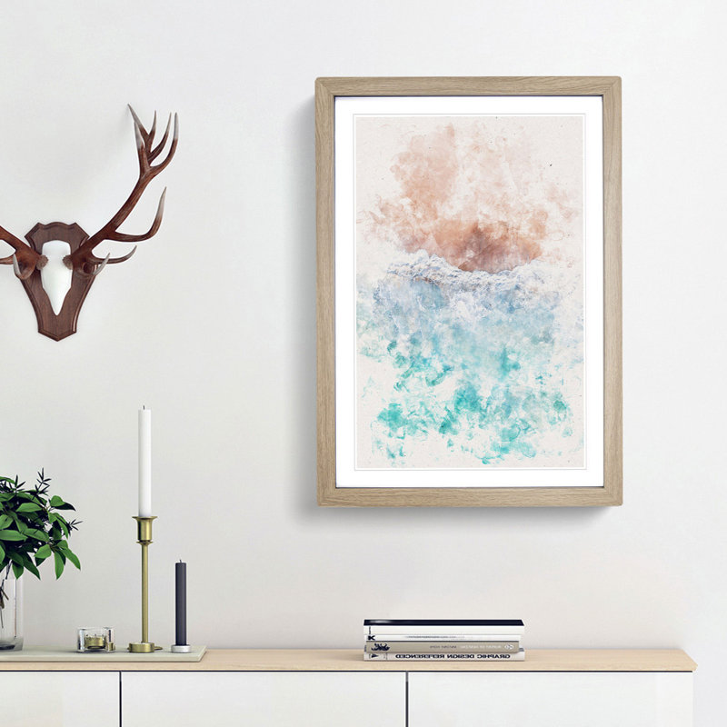 Sandy Beach - Framed Print, 33cm H x 24cm W x 2cm D, Oak Framed