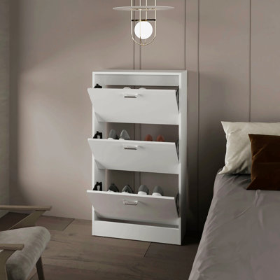 Shoe Rack With 3 Flip-Down Compartments