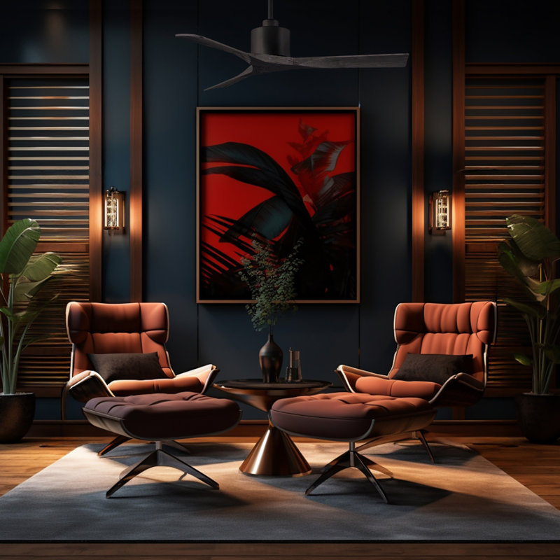 Nan Ceiling Fan In Textured Blades, Matte Black, Matte Black, 52"