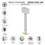 Lampe sur pied moderne 61 po pour salon Diyan, finition nickel brossé, abat-jour en lin blanc pur