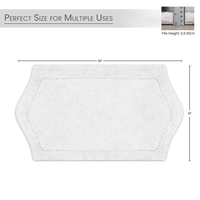 Tapis pour salle de bain Morissette, L 21 po x L 34 po, Blanc