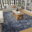 Tapis d'intérieur bleu en polypropylène tissé à la main Ariahana-1369019319