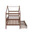 Twin wooden house bed with drawers-2029576462