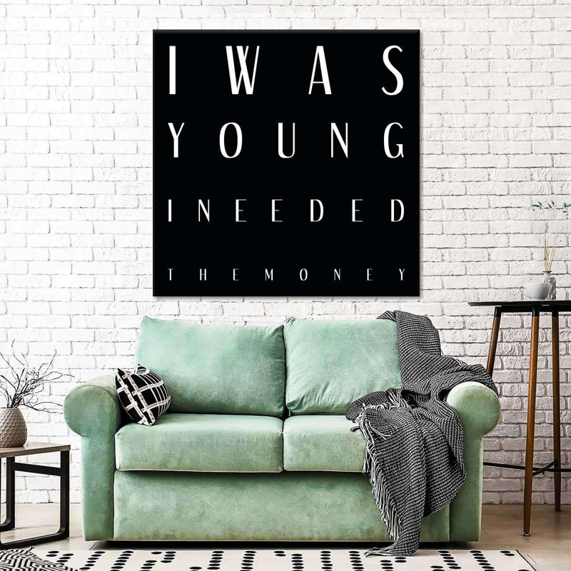 «I Was Young Humor», reproduction sur toile, H 20 po x l 20 po x P 1,25 po
