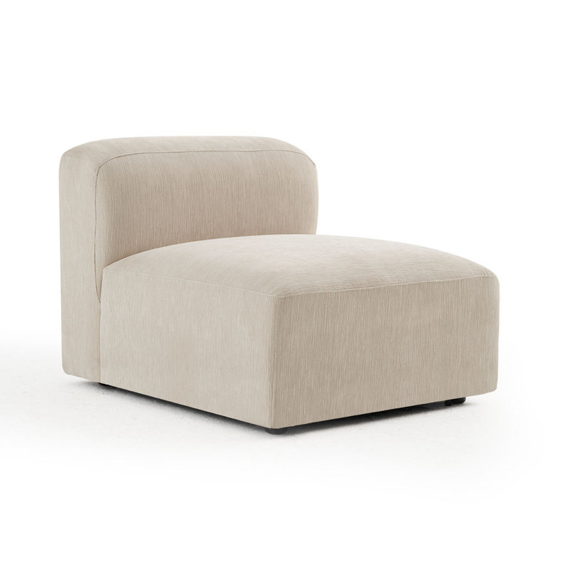Fauteuil simple sans accoudoirs pour canapé modulaire convertible, Beige
